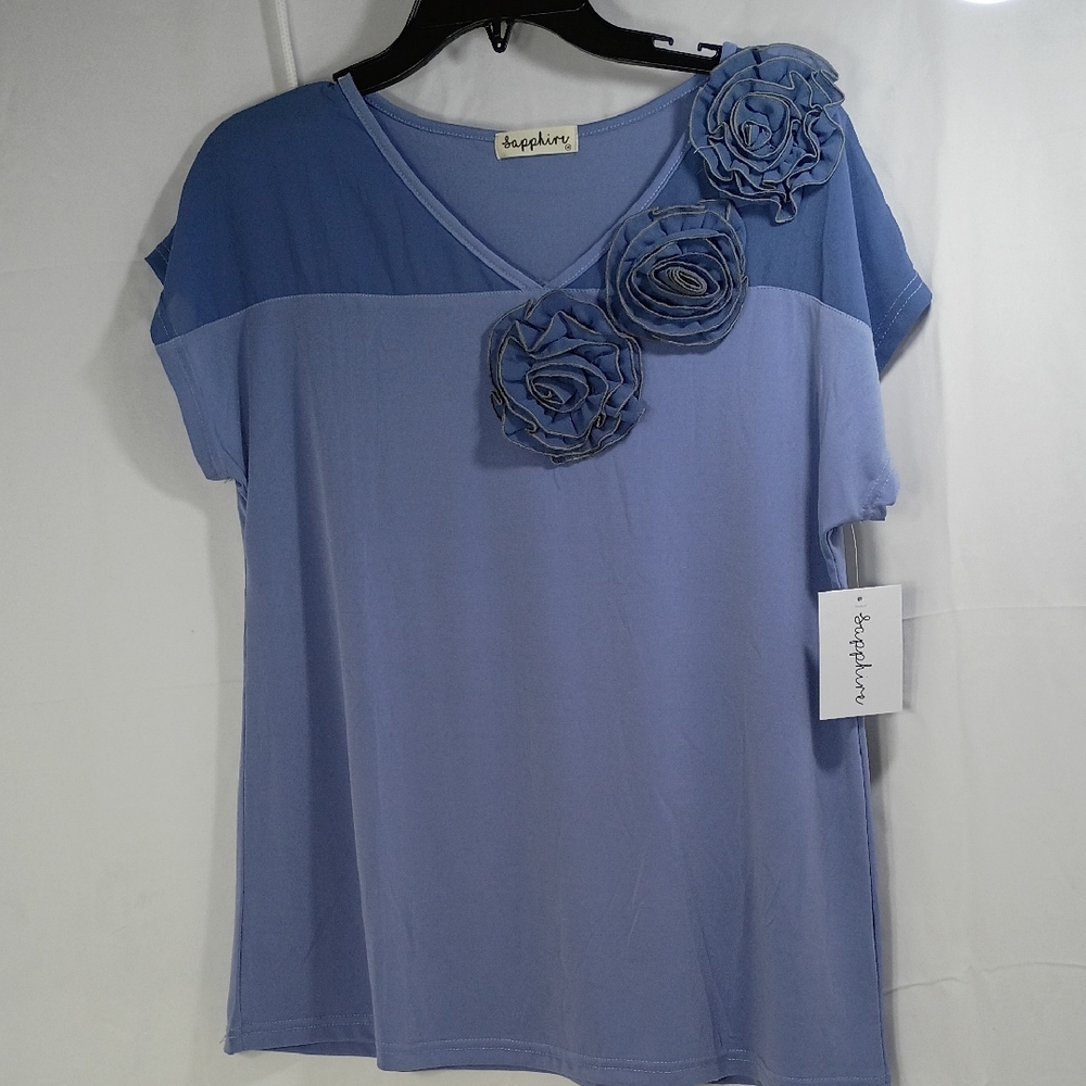 Light Blue Floral Women's Top